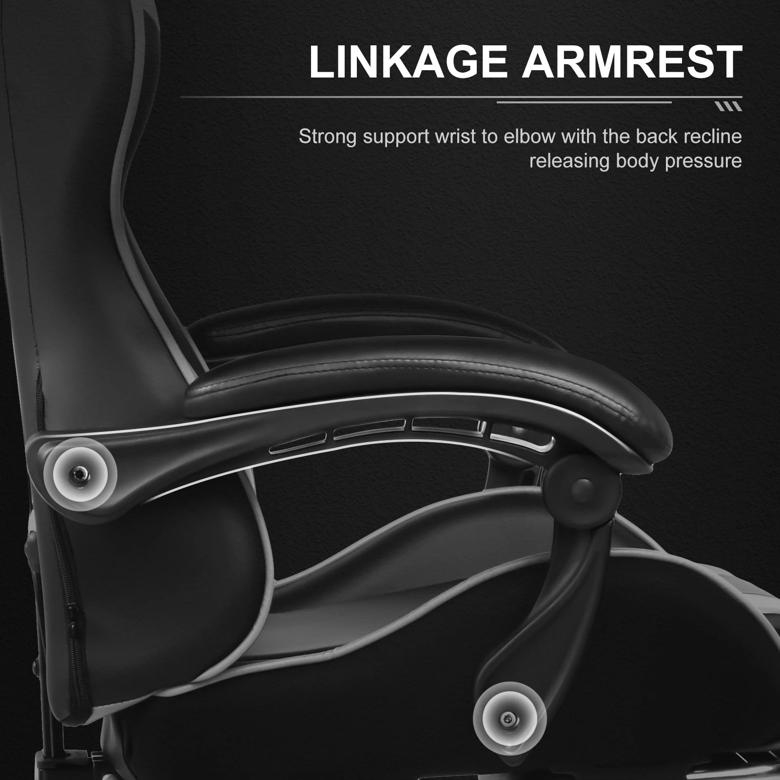 GTPLAYER Gaming Chair with Footrest – Ergonomic Office & Gaming Chair with Lumbar Support, Adjustable Height, Headrest & 360° Swivel