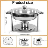 5.5 L Round Stainless Steel Buffet Food Warmer – Chafing Dish Catering Set for Events & Home Entertaining