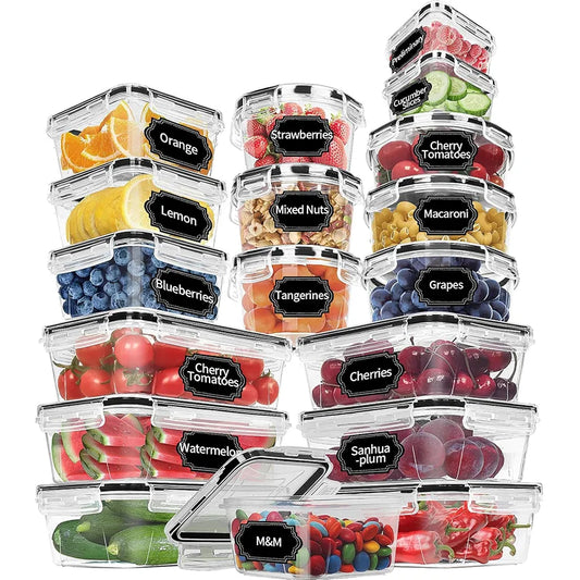 34-Piece Airtight Food Storage Container Set – BPA-Free Plastic Kitchen Containers for Pantry Organization & Freshness