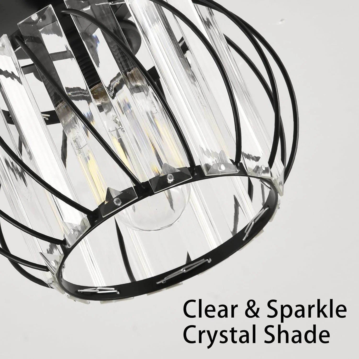 Antique Semi-Flush Mount Crystal Chandelier – Small Ceiling Light Fixture for Bathroom, Hallway & Café 💎💡