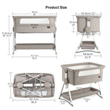 Baby Storch Rocking Bedside Sleeper & Portable Fold‑Crib – Pink