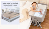 Baby Storch Rocking Bedside Sleeper & Portable Fold‑Crib – Pink