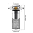 Pop-Up Bathroom Sink Drain Strainer Filter – Removable Stainless Steel Basket Hair Catcher