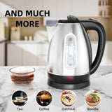 Stainless Steel Electric Kettle 1.8 L – 1500W Fast-Boil Hot Water Kettle with LED Light & Auto Shut-Off