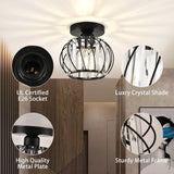 Antique Semi-Flush Mount Crystal Chandelier – Small Ceiling Light Fixture for Bathroom, Hallway & Café 💎💡