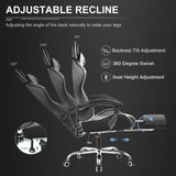 GTPLAYER Gaming Chair with Footrest – Ergonomic Office & Gaming Chair with Lumbar Support, Adjustable Height, Headrest & 360° Swivel