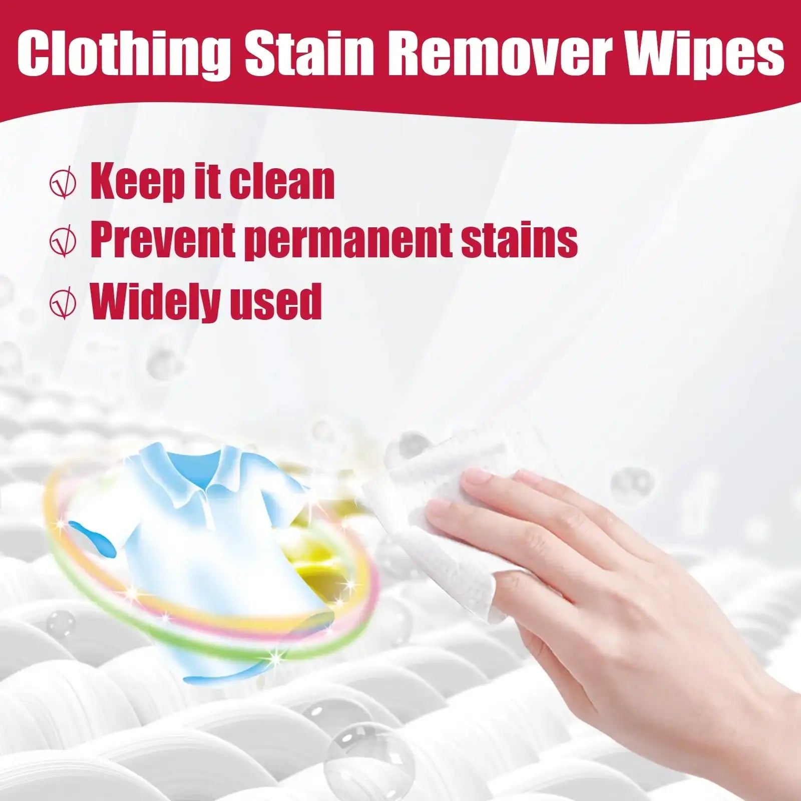 Eco-Friendly Portable Clothing Stain Remover Wipes – Instant Fabric Clean for Oil, Water & Pigment Marks 🌿