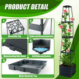 2-Piece Self-Watering Tomato Planter Box with Trellis & Climbing Cage – Indoor / Outdoor Garden Grow Kit 🍅🌿