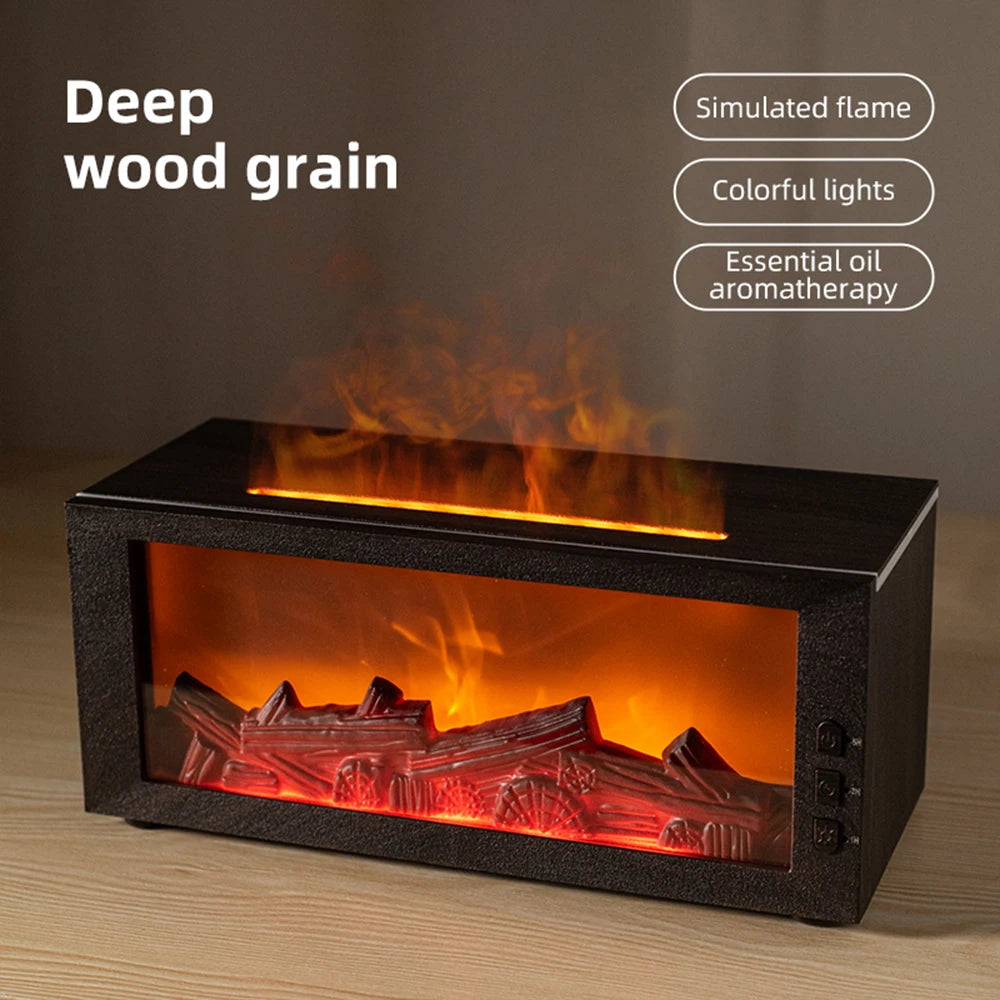 2025 Aromatherapy Ultrasonic Humidifier – Essential Oil Diffuser with Cool Mist & Flame Effect Night Light 🌿🔥