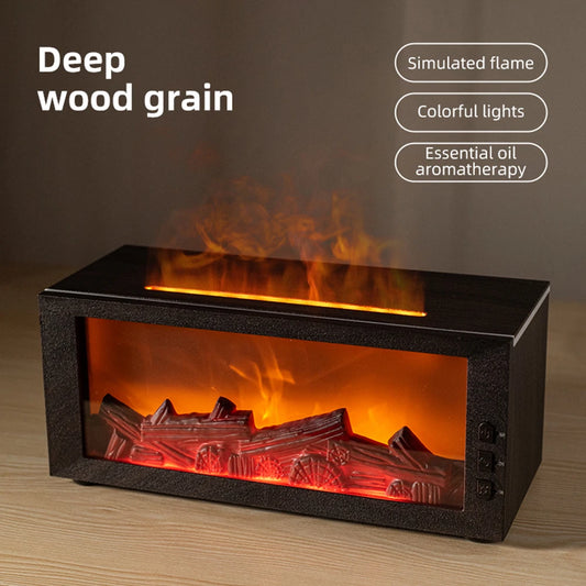 2025 Aromatherapy Ultrasonic Humidifier – Essential Oil Diffuser with Cool Mist & Flame Effect Night Light 🌿🔥