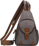 KOULI BUIR Canvas Sling Bag — Convertible Crossbody Chest Daypack for Outdoor Cycling, Hiking & Travel