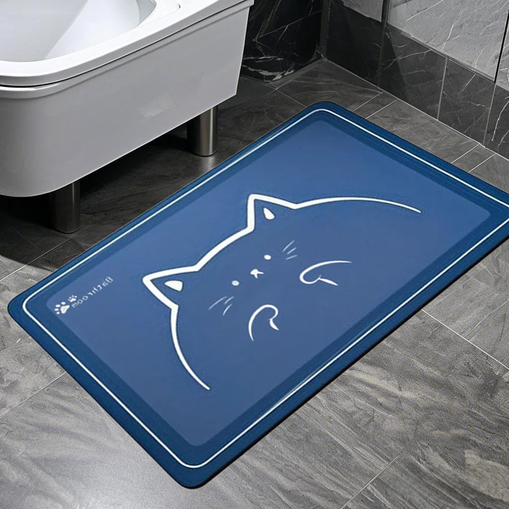 Water-Absorbing & Quick-Dry Anti-Slip Floor Mat – Bathroom Entrance Rug for Pet Food Pad & Kitchen Coffee Area