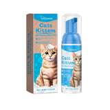 Yegbong Cat Cleaning Mousse – 60ML Waterless Pet Shampoo for Kittens & Cats, Removes Dirt & Oil, Moisturizes & Smooths Fur