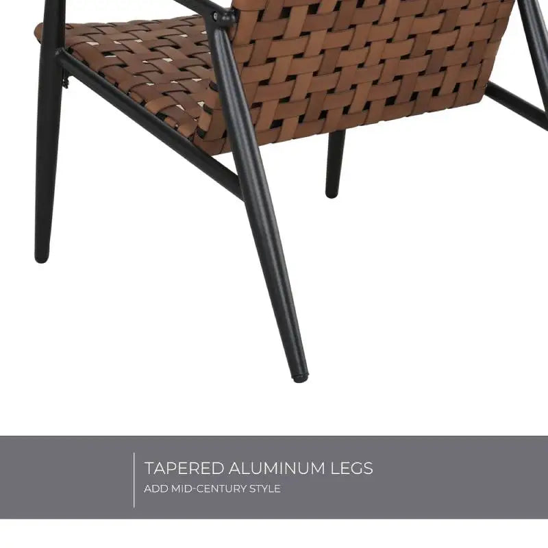 4-Piece Vintage Brown Wicker Outdoor Furniture Set – Leather-Look Patio Conversation Set with Loveseat, Chairs & Coffee Table