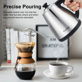 Stainless Steel Electric Gooseneck Kettle with Coffee Dripper – Pour-Over Kettle with Temperature Control & LED Display