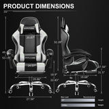 GTPLAYER Gaming Chair with Footrest – Ergonomic Office & Gaming Chair with Lumbar Support, Adjustable Height, Headrest & 360° Swivel
