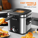 “Electric Mini Deep Fryer 1.5 L / 1.6 QT – Non-Stick Basket, Cool-Touch Sides”