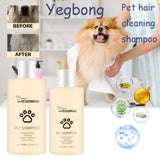 Yegbong Pet Hair Cleaning Shampoo – Stain & Mite Removal, Anti-Itch Deodorizing Shampoo for Cats & Dogs, Smooth Coat Care