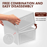 Dual-Frame Reinforced Transparent Shoe Boxes – Pack of 6 Stackable Flip-Lid Organisers