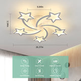 Dimmable LED Ceiling Lamp – 30W Modern Star-Shaped Light with 3 Color Modes (3000K–6500K) for Living Room ✨💡