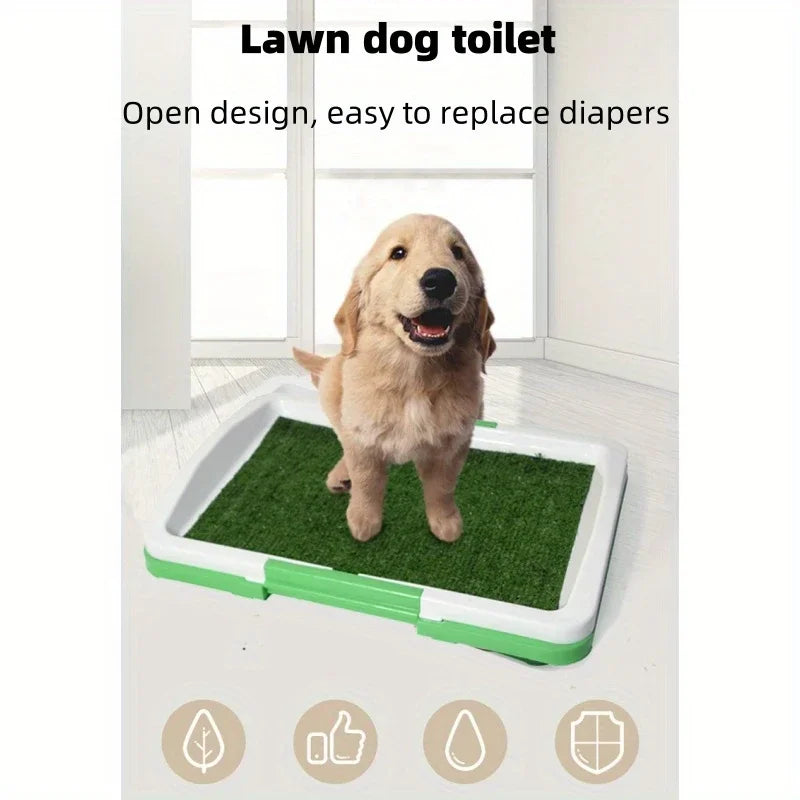 Indoor Dog Training Pad with Artificial Turf – Anti-Slip Puppy Toilet with Odorless Design for Easy Potty Training & Clean Homes