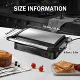 Pars Khazar SM‑850P Panini Press & Sandwich Maker – 850 W, Non-Stick Plates, Locking Lid