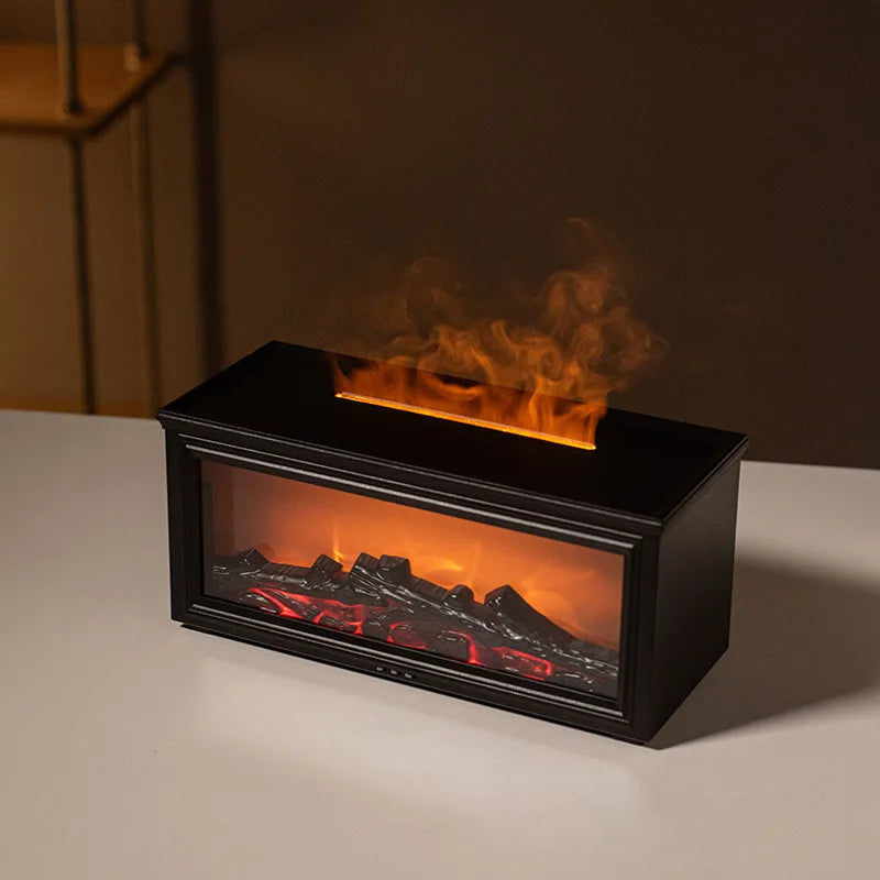 2025 Aromatherapy Ultrasonic Humidifier – Essential Oil Diffuser with Cool Mist & Flame Effect Night Light 🌿🔥