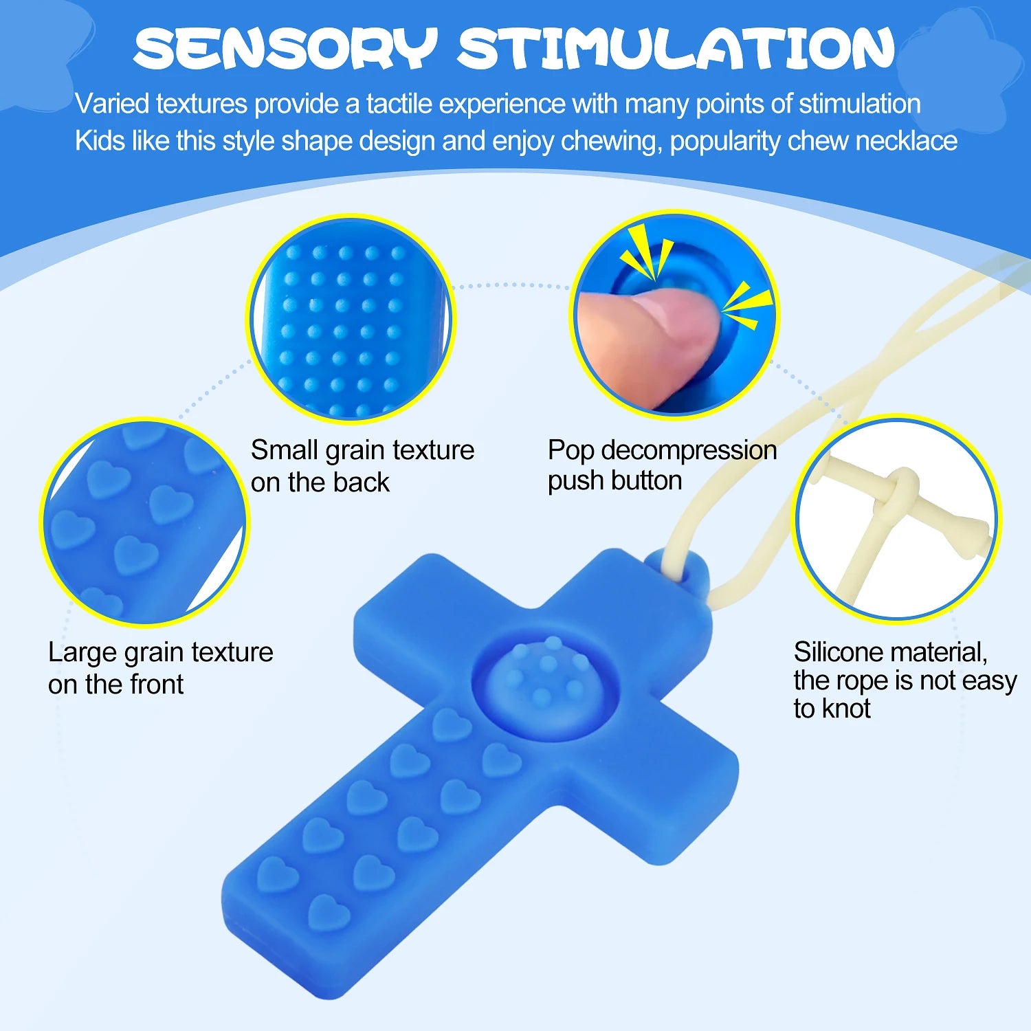6-Pack Cross-Shaped Teethers – Soft Silicone BPA-Free Sensory Chew Toys, Bright Colors for Babies, Toddlers & Autism Relief