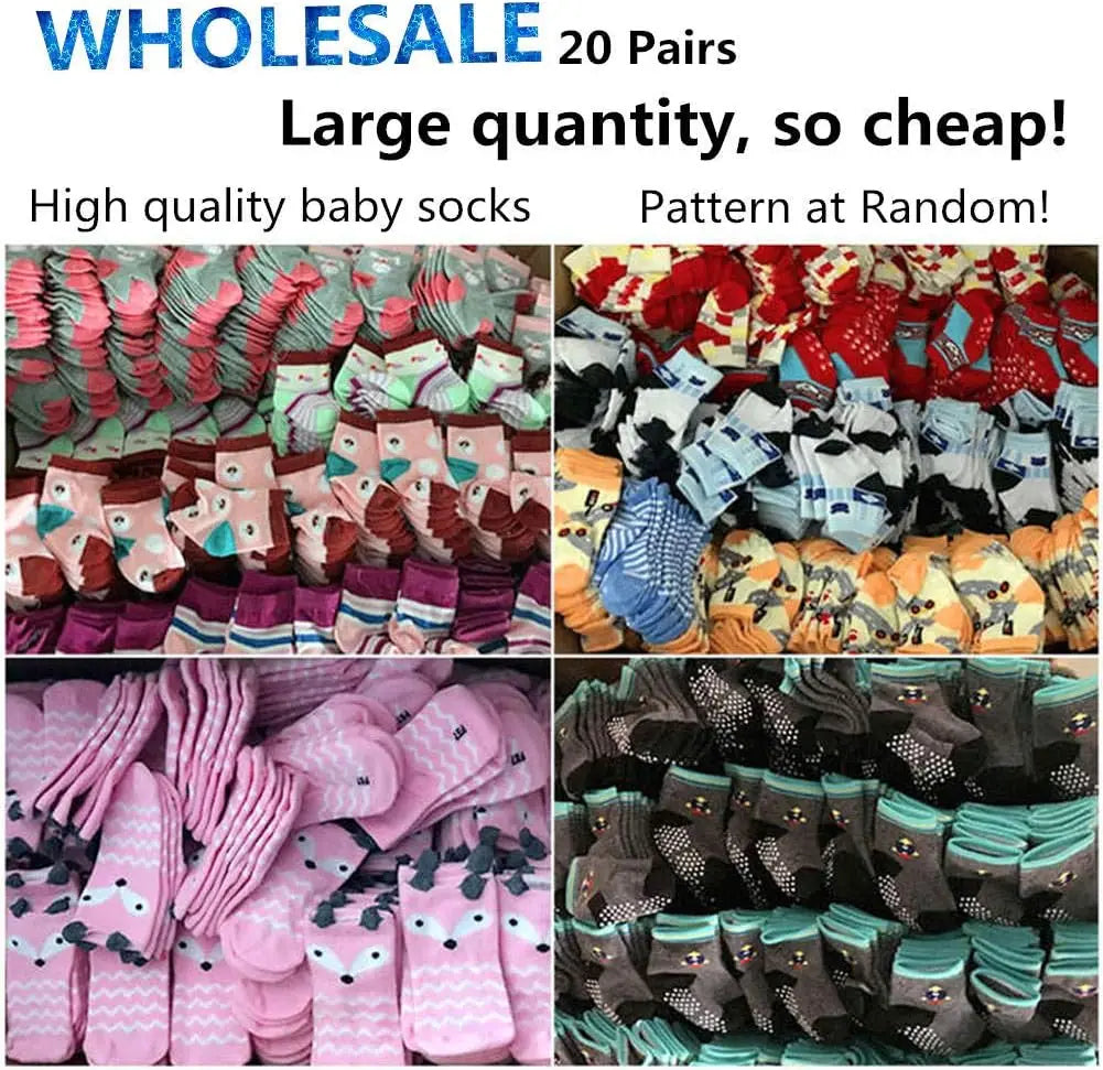20-Pairs Baby Socks Bundle – Wholesale Cotton Socks for Infant Boys & Girls, Bulk Toddler Kids’ Essentials Set