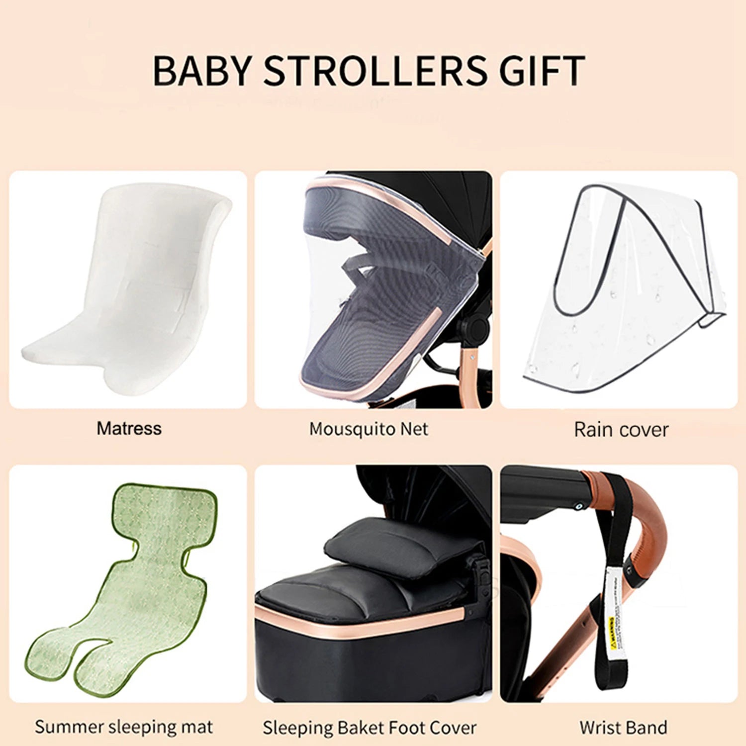 Reversible Foldable Baby Stroller with Bassinet Mode – High Landscape Portable Pram for Newborn & Toddler