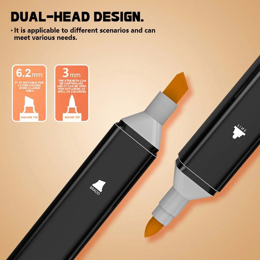Alcohol Art Marker Set – Double-Headed Artist Markers with Brush & Chisel Tips (Up to 168 Colors)