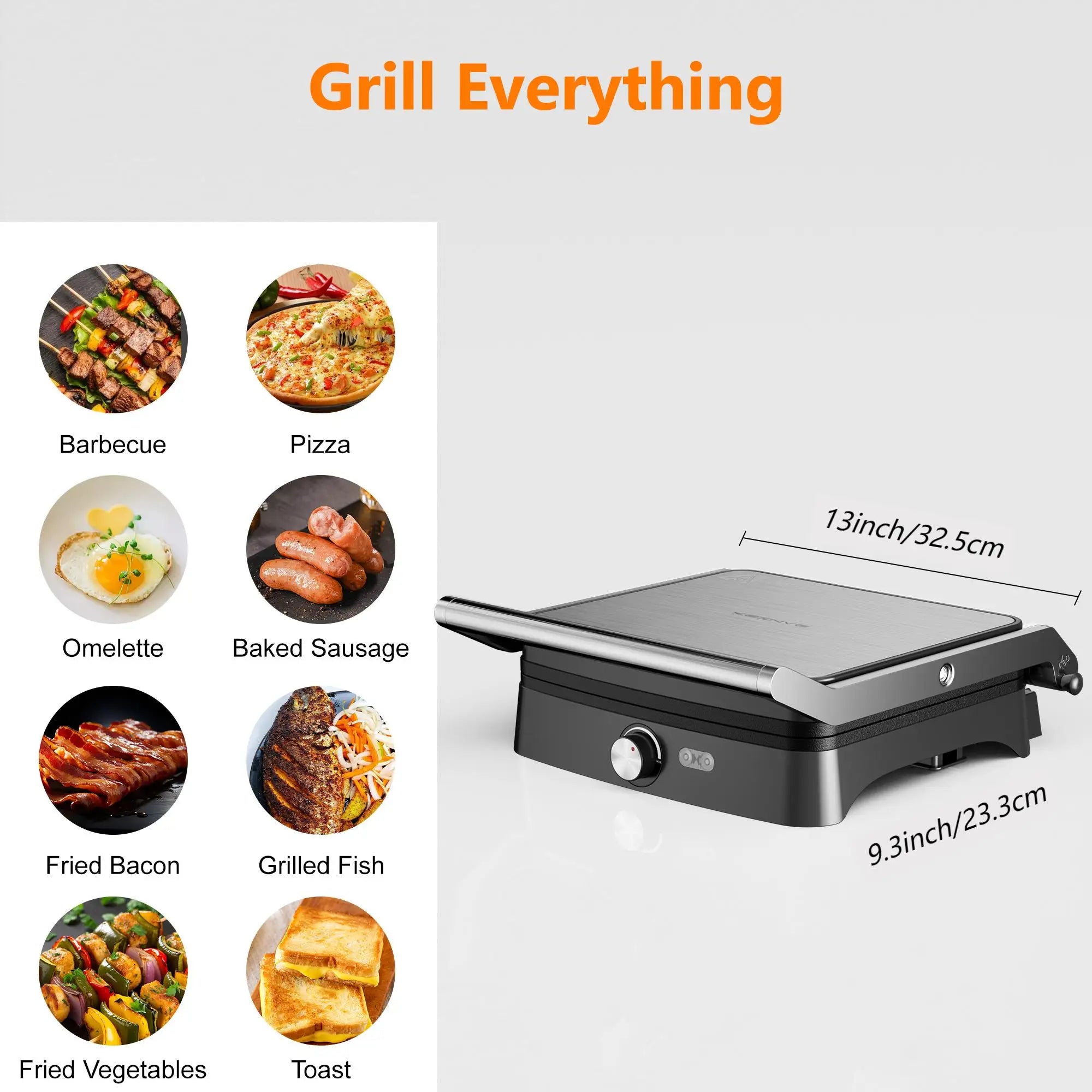 Panini Press Grill 4‑Slice – Indoor Sandwich Maker with Temperature Control, Non‑Stick Plates & 180° Opening 1200 W