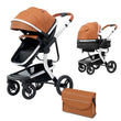 Reversible Foldable Baby Stroller with Bassinet Mode – High Landscape Portable Pram for Newborn & Toddler