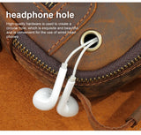 WESTAL Crazy Horse Leather Men’s Shoulder Bag – Vintage Crossbody Messenger Bag with USB Charging Port