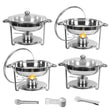 5.5 L Round Stainless Steel Buffet Food Warmer – Chafing Dish Catering Set for Events & Home Entertaining