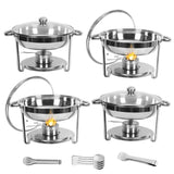 5.5 L Round Stainless Steel Buffet Food Warmer – Chafing Dish Catering Set for Events & Home Entertaining