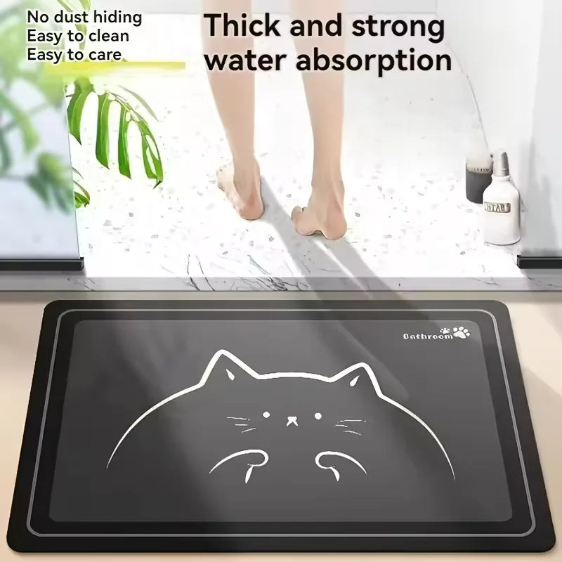 Water-Absorbing & Quick-Dry Anti-Slip Floor Mat – Bathroom Entrance Rug for Pet Food Pad & Kitchen Coffee Area