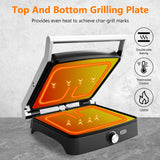 Panini Press Grill 4‑Slice – Indoor Sandwich Maker with Temperature Control, Non‑Stick Plates & 180° Opening 1200 W