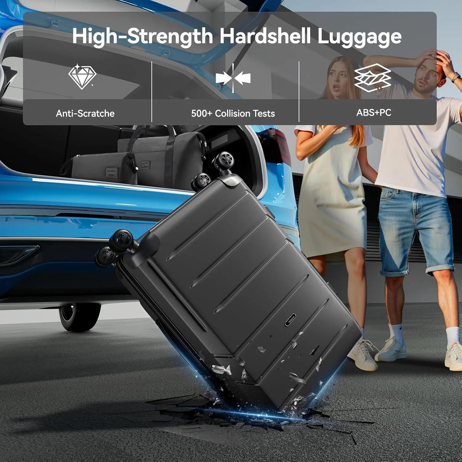 5-Piece ABS+PC Hardshell Luggage Set – Carry-On & Checked Suitcases with Spinner Wheels and TSA Locks for Business & Plane Travel