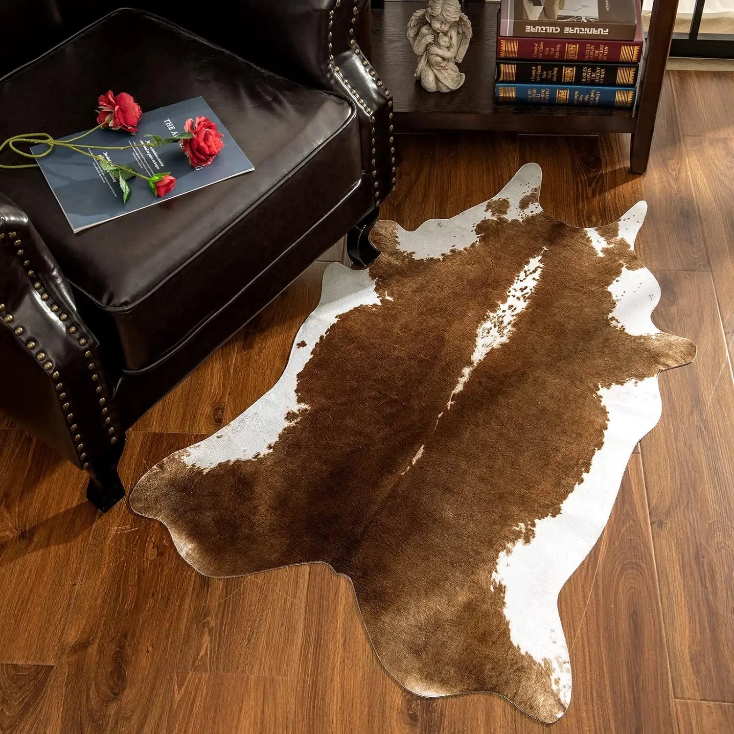 Faux Cowhide Area Rug – Large Soft Animal Print Carpet for Living Room & Bedroom Western Home Décor
