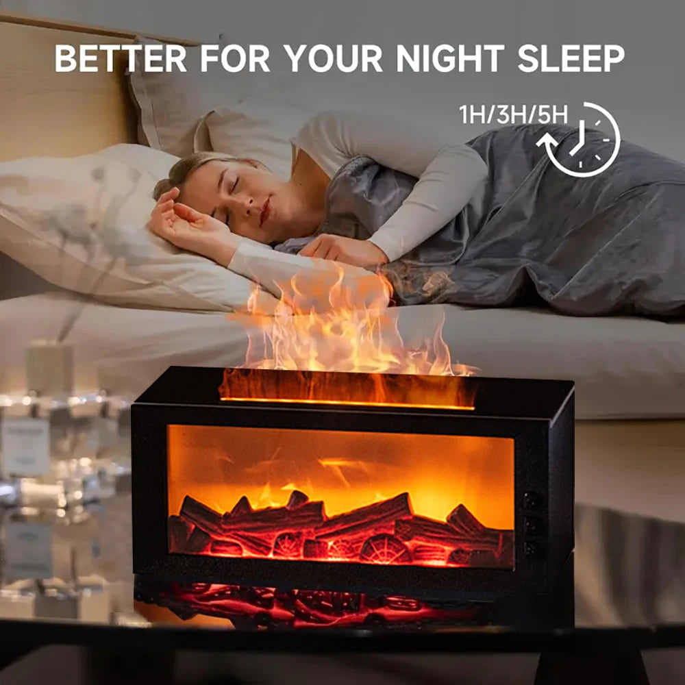 2025 Aromatherapy Ultrasonic Humidifier – Essential Oil Diffuser with Cool Mist & Flame Effect Night Light 🌿🔥