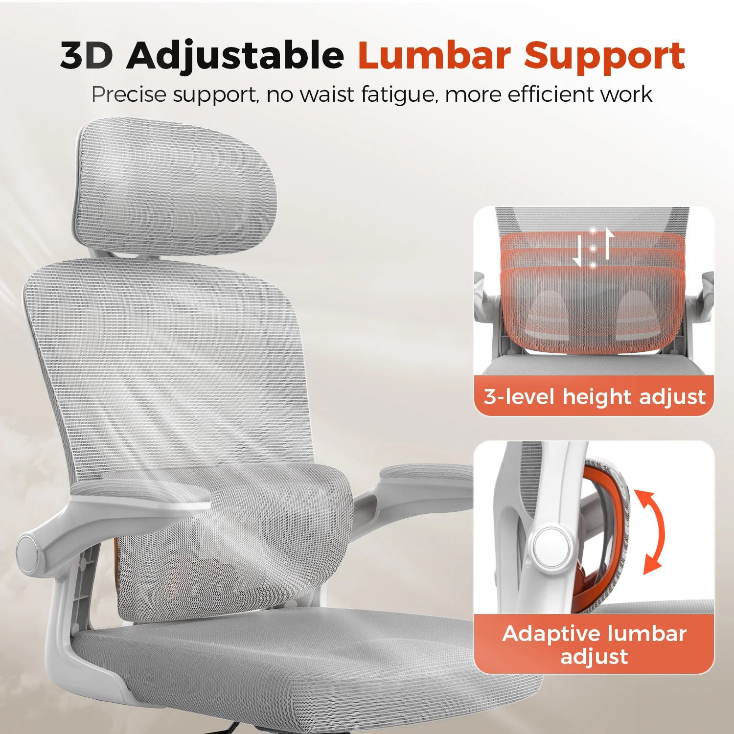 💺 Comhoma Ergonomic Office Chair – Executive Desk Chair with 3D Headrest & Flip-Up Armrests for Home & Office Comfort