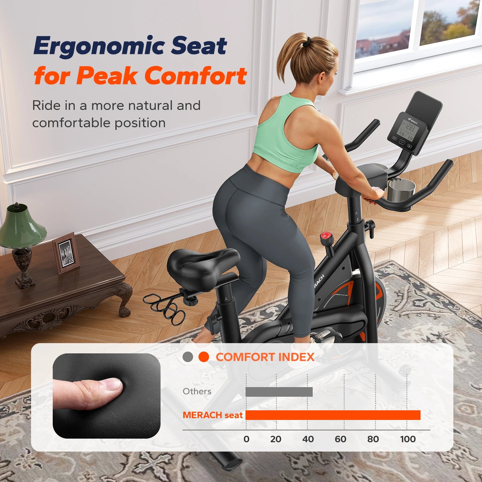 MERACH S36 Magnetic Exercise Bike — Smart Indoor Cycling with App Integration (330 lbs Capacity)