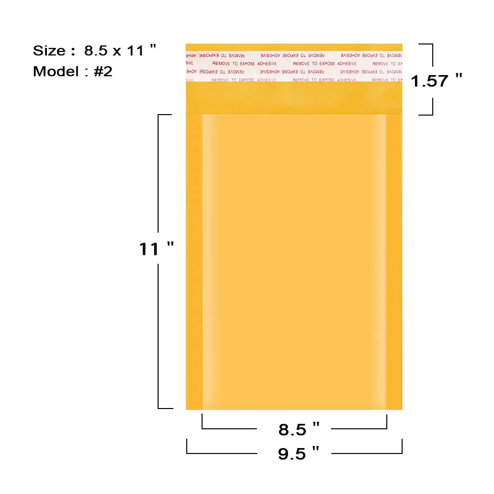 100 Pack Kraft Bubble Mailers – 8.5″×12″ Padded Envelopes with Self-Seal for Secure Shipping & Packaging