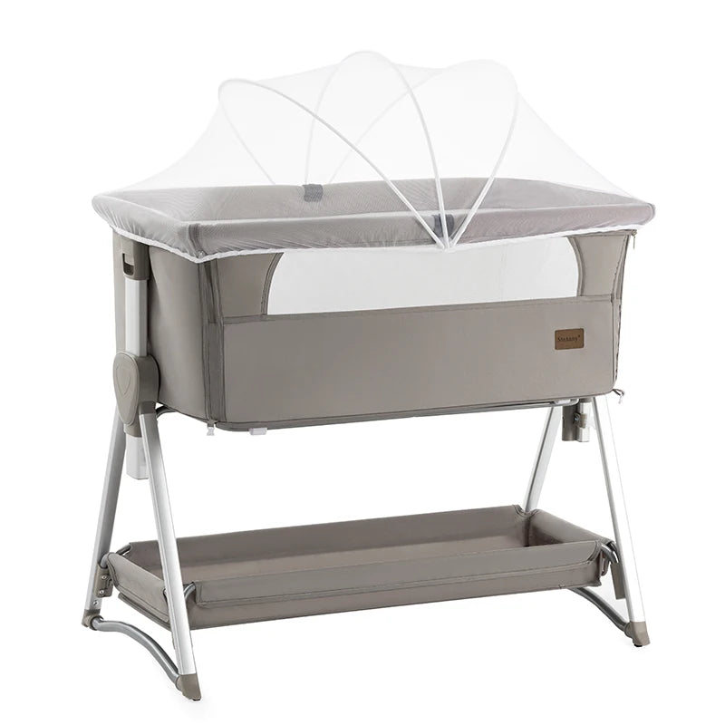 Baby Storch Rocking Bedside Sleeper & Portable Fold‑Crib – Pink