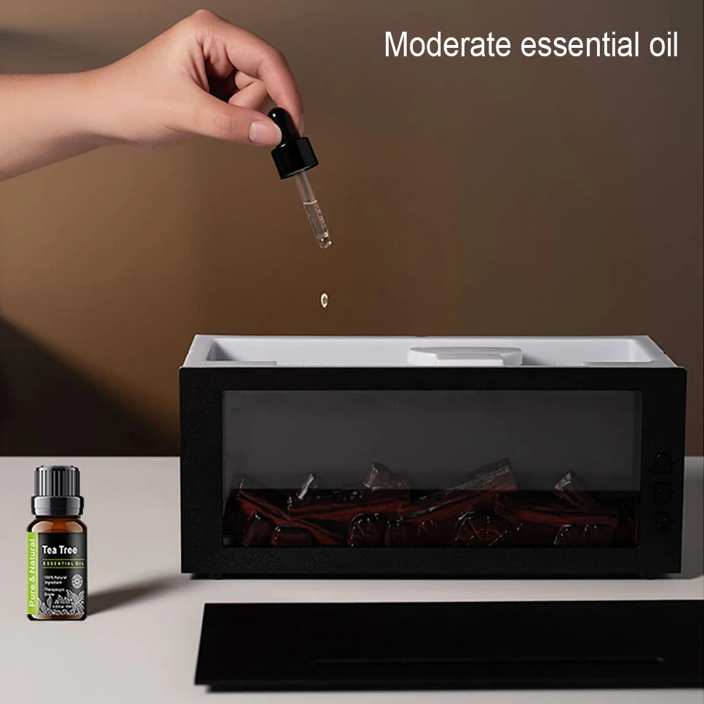 2025 Aromatherapy Ultrasonic Humidifier – Essential Oil Diffuser with Cool Mist & Flame Effect Night Light 🌿🔥