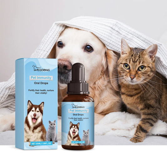 Yegbong Pet Immune Drops – 50ml Oral Supplement for Cats & Dogs, Balanced Nutrition, Stomach Health & Immunity Support