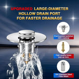Pop-Up Bathroom Sink Drain Strainer Filter – Removable Stainless Steel Basket Hair Catcher