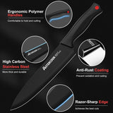 “15-Piece Astercook Knife Set with Block – German Stainless Steel Kitchen Knives Dishwasher Safe with Built-in Sharpener”