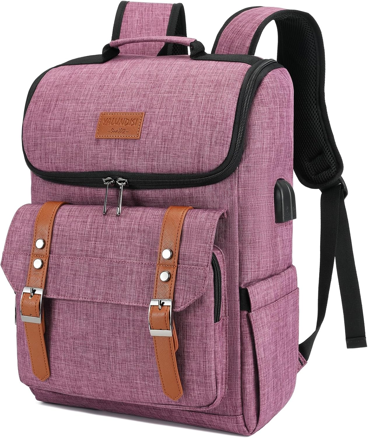 Vintage Laptop Backpack with USB Charging – Lightweight 15.6″ Travel & College Backpack